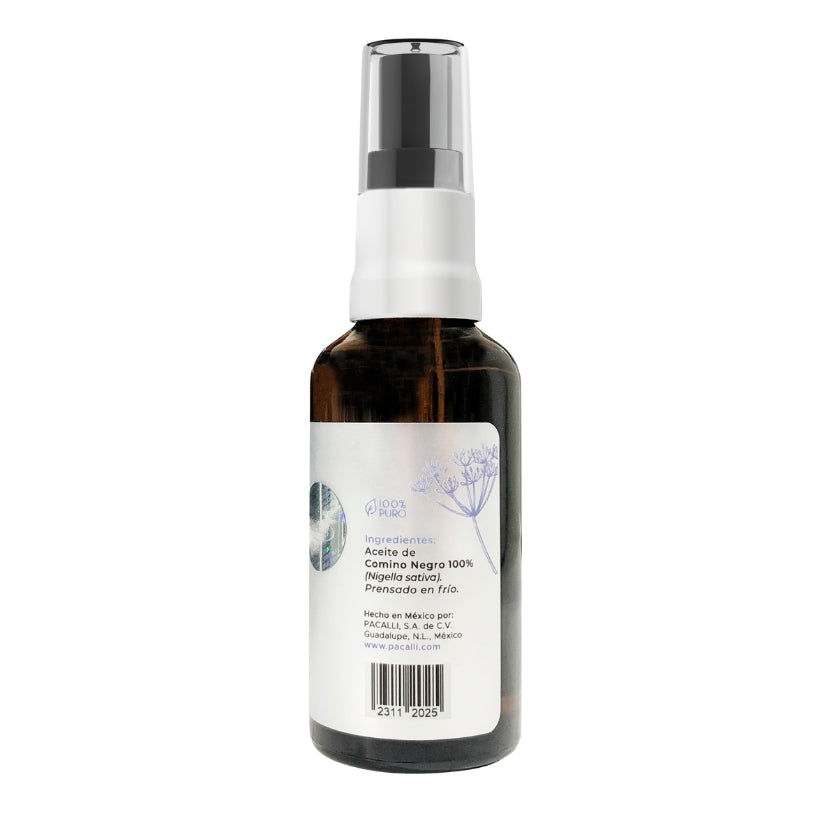 Aceite de Comino Negro PACALLI · Prensado en Frío y Cuidado de Origen Natural · 50 ml