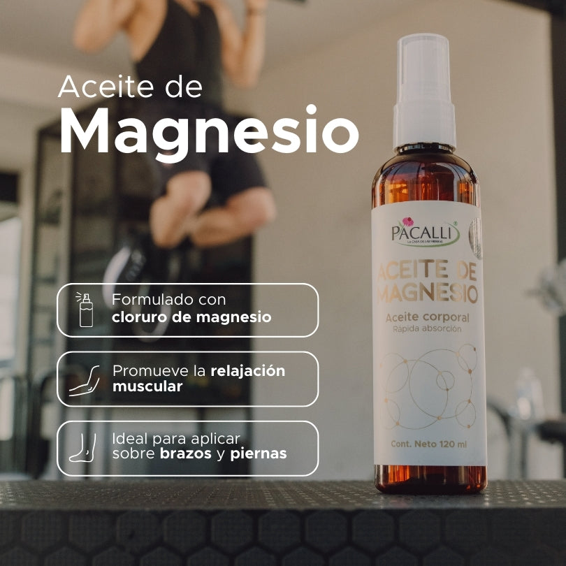 Aceite de Magnesio PACALLI · Cloruro de Magnesio · 120 ml