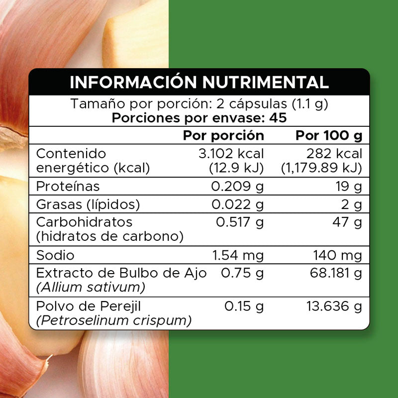 Ajo con perejil · 90 Caps