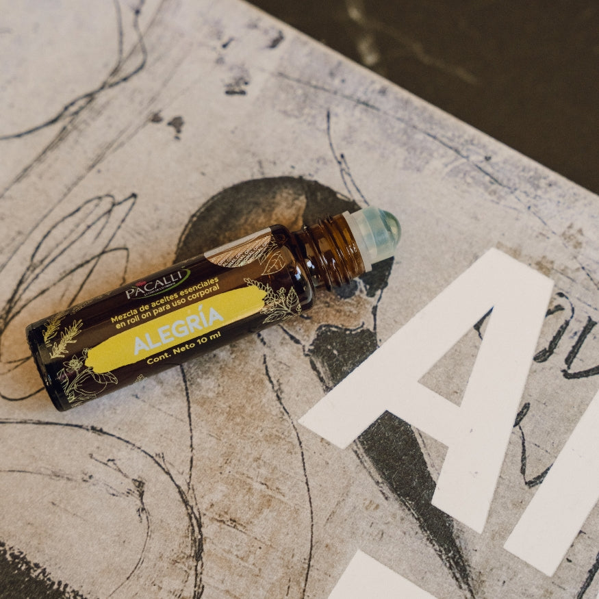 Alegría Roll On PACALLI · Romero, Patchouli, Jengibre y Bergamota · 10 ml