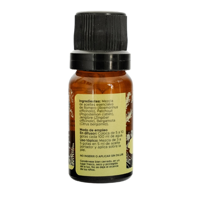 Alegría Mezcla Pura PACALLI · Romero, Patchouli, Jengibre y Bergamota · 10 ml