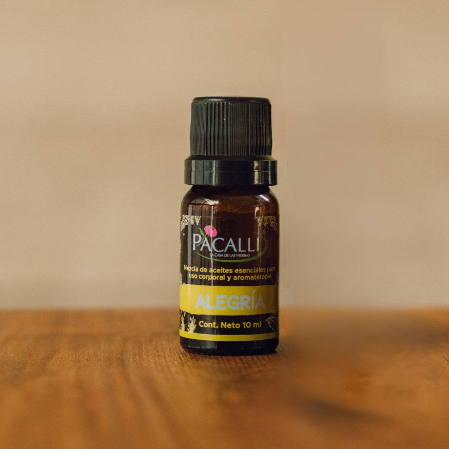 Alegría Mezcla Pura PACALLI · Romero, Patchouli, Jengibre y Bergamota · 10 ml