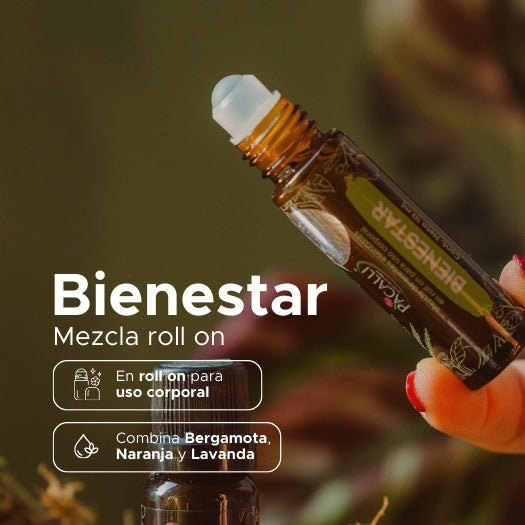 Bienestar Roll On PACALLI · Bergamota, Naranja y Lavanda · 10 ml