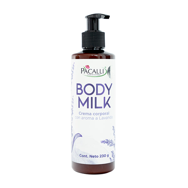 Crema Body Milk Lavanda PACALLI · Crema Corporal Con Aroma a Lavanda · 230 g