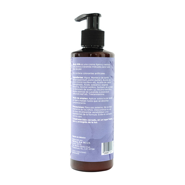 Crema Body Milk Lavanda PACALLI · Crema Corporal Con Aroma a Lavanda · 230 g