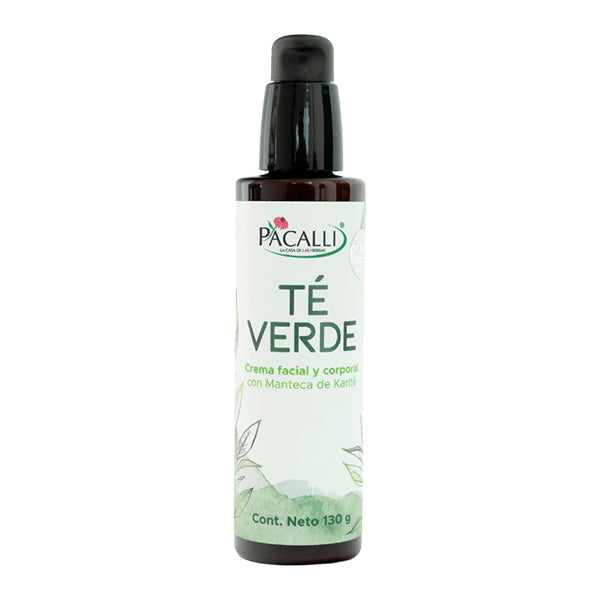 Crema de Té Verde PACALLI · Crema Facial y Corporal Con Manteca de Karite y Extracto de Té verde · 130 g