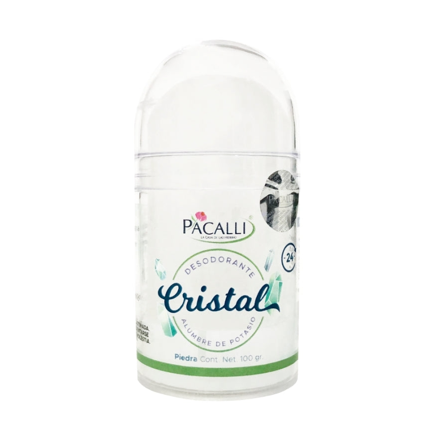 Desodorante de Cristal Push On PACALLI · Piedra de Alumbre de Potasio · 100 g