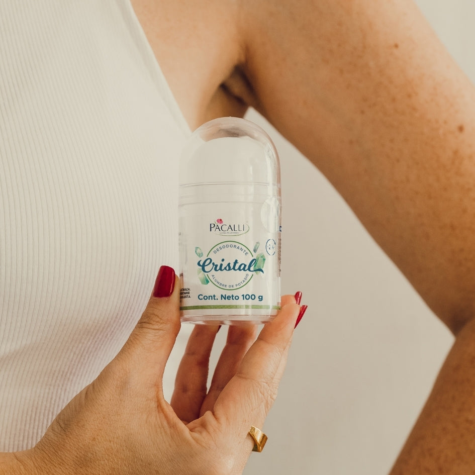 Desodorante de Cristal Push On PACALLI · Piedra de Alumbre de Potasio · 100 g
