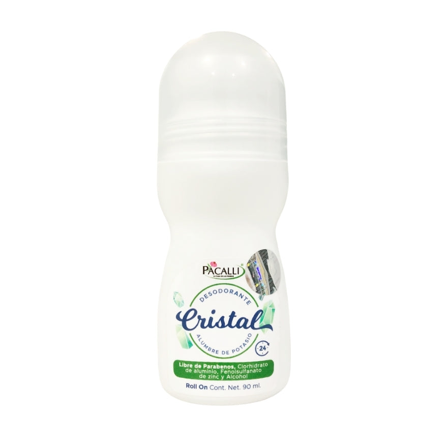 Desodorante de Cristal Roll On PACALLI · Alumbre de Potasio · 90 ml
