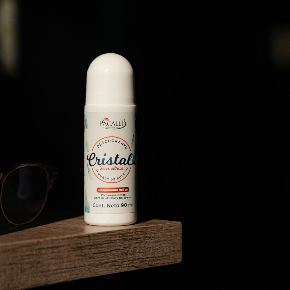 Desodorante de Cristal Teen Citrus Roll On PACALLI · Alumbre de Potasio · 90 ml