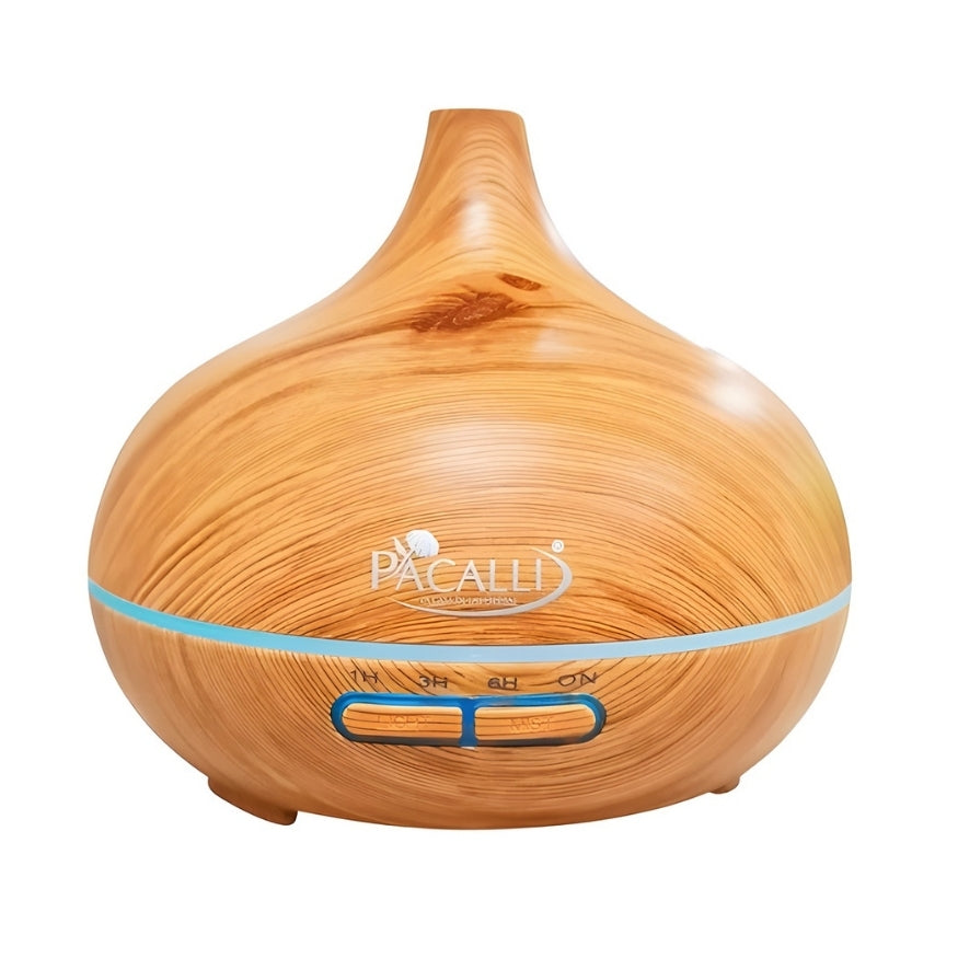 Difusor Color Madera PACALLI · Niebla Continua y Luz Ambiental Regulable · 300 ml