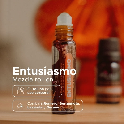 Entusiasmo Roll On PACALLI · Romero, Bergamota, Lavanda y Geranio · 10 ml