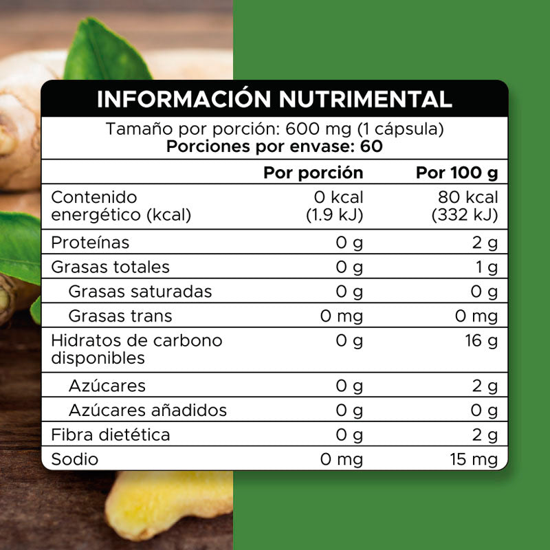 Jengibre · 60 caps