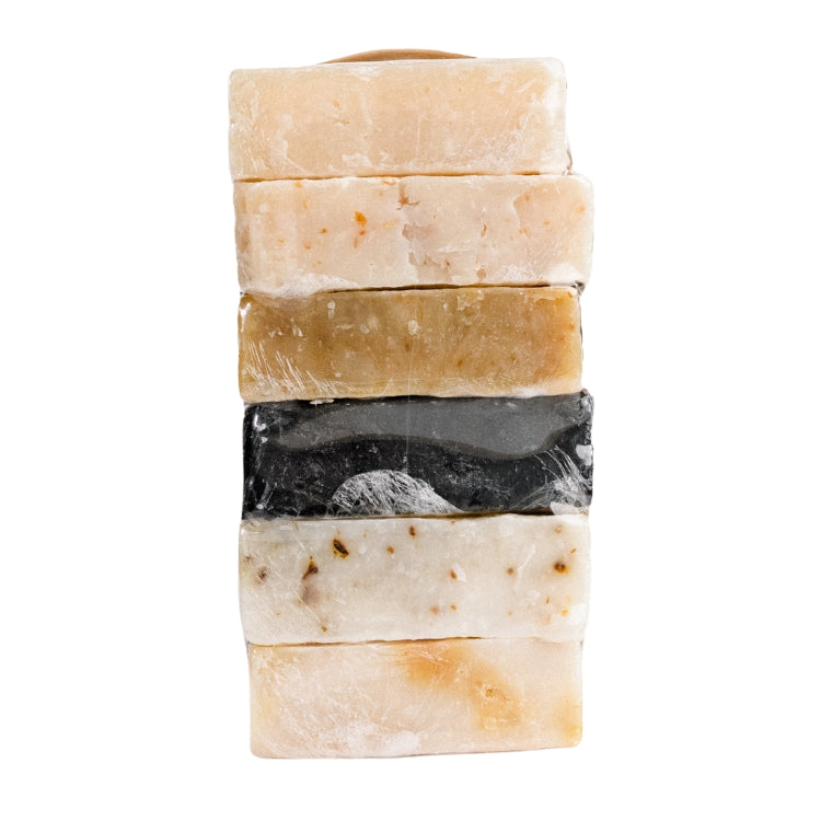 Kit de Jabones Artesanales PACALLI · 6 Piezas · Arroz, Avena, Caléndula, Carbón Activado, Lavanda y Miel de Abeja · 100 g c/u