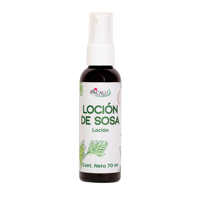 Loción de Sosa PACALLI · Extracto de Sosa, Larrea y Aceites de Origen Natural · 70 ml