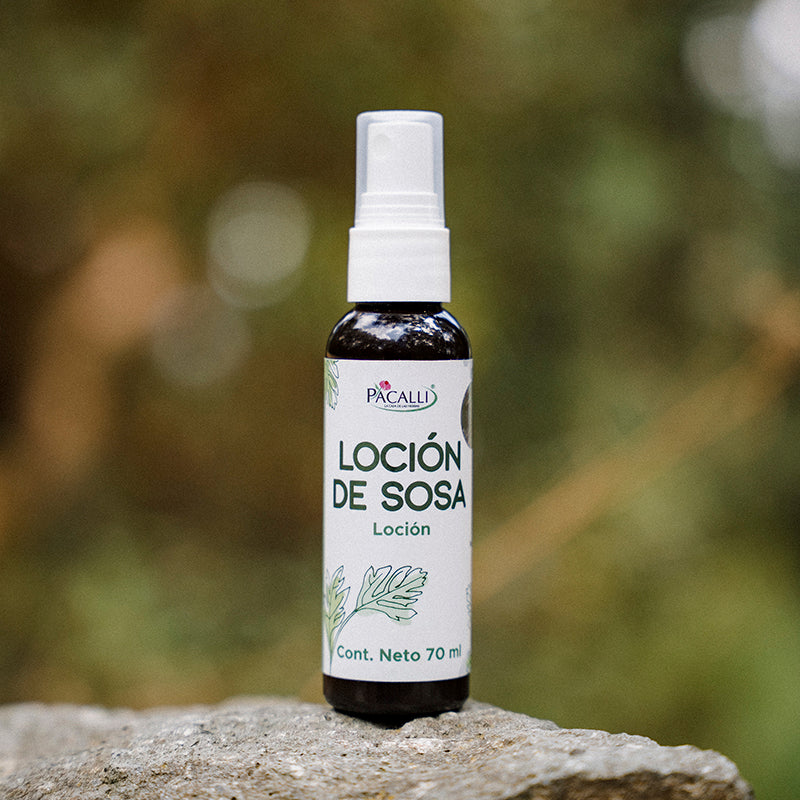 Loción de Sosa PACALLI · Extracto de Sosa, Larrea y Aceites de Origen Natural · 70 ml
