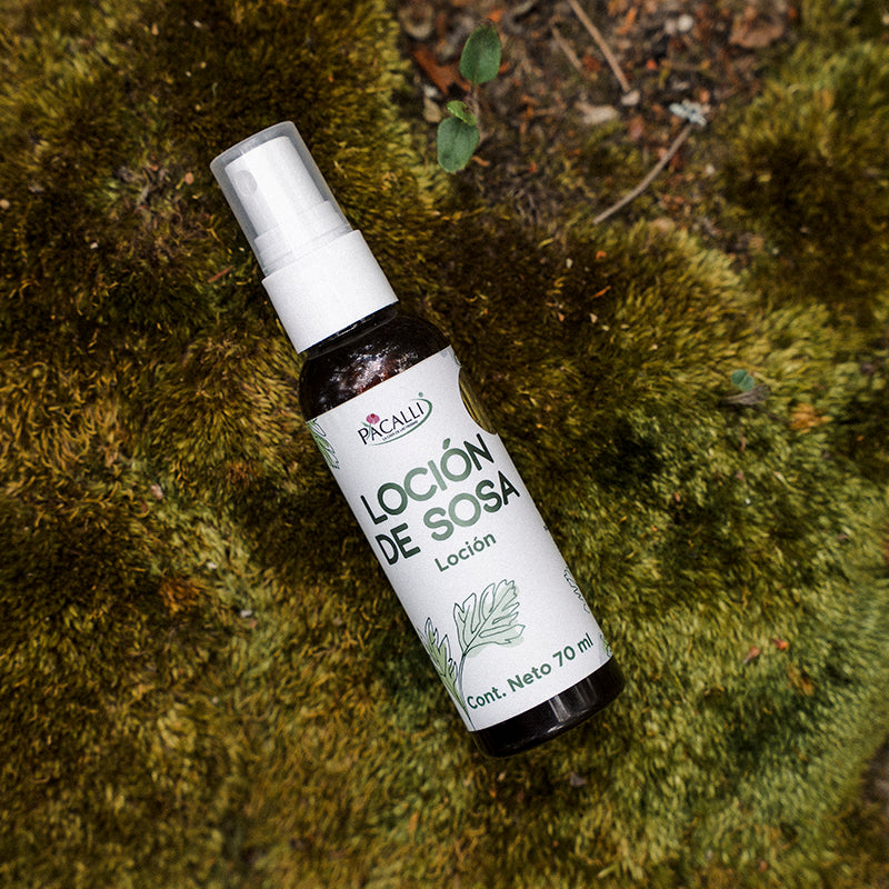 Loción de Sosa PACALLI · Extracto de Sosa, Larrea y Aceites de Origen Natural · 70 ml