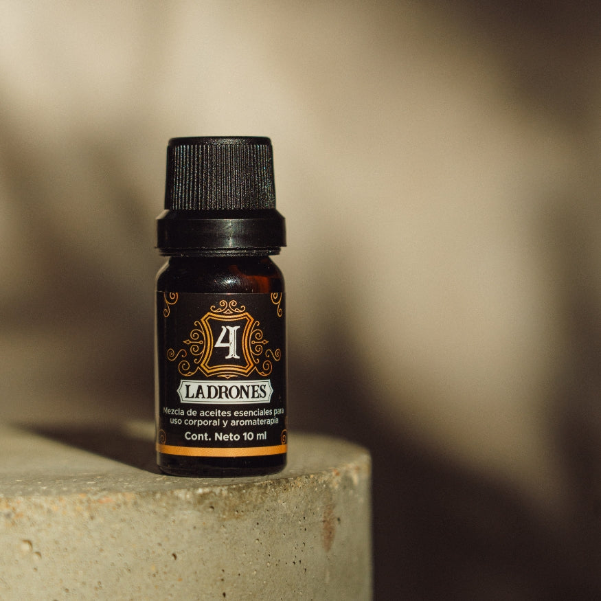 Mezcla Aromática 4 Ladrones (Thieves) PACALLI · Aceites Esenciales 100% Puros · 10 ml