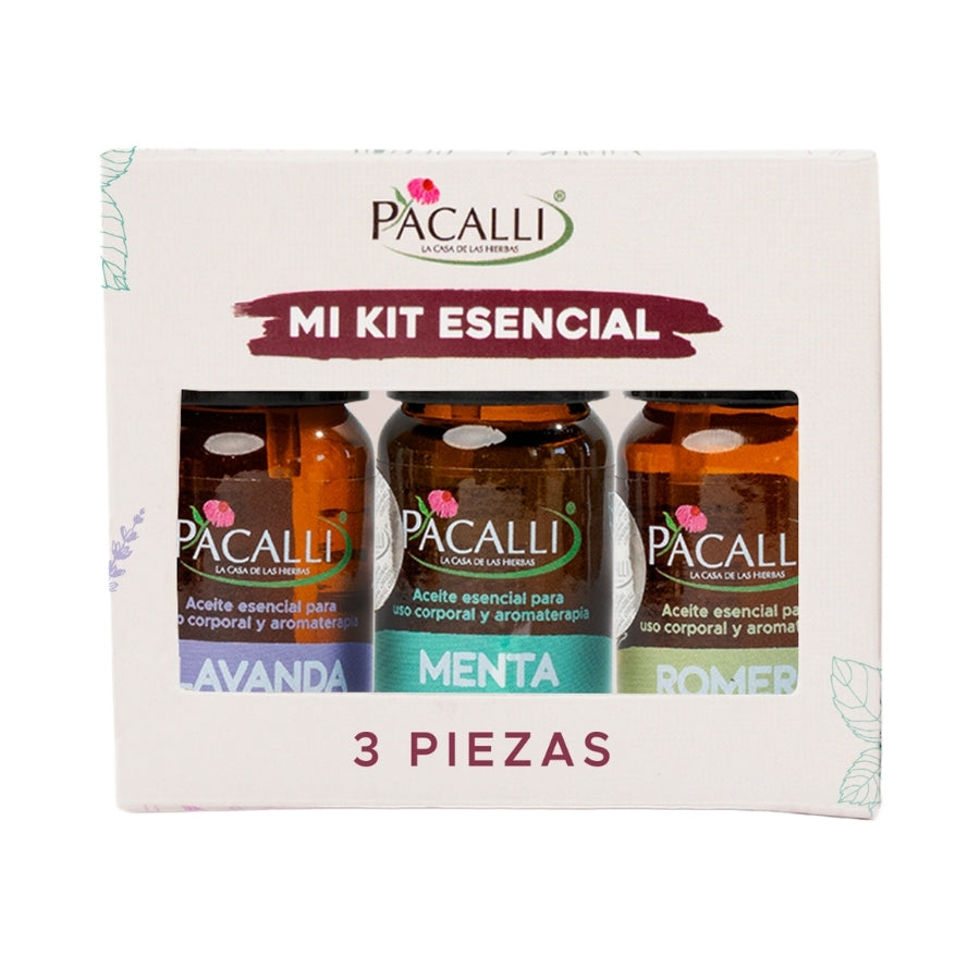Mi Kit Esencial PACALLI · Lavanda, Menta y Romero · 3 x 10 ml