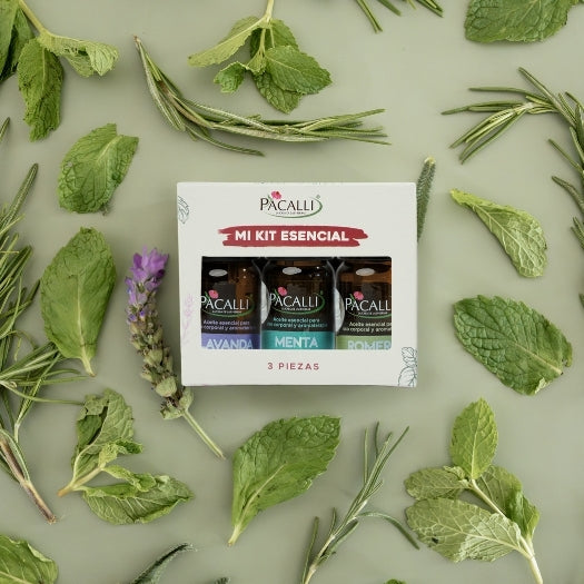 Mi Kit Esencial PACALLI · Lavanda, Menta y Romero · 3 x 10 ml