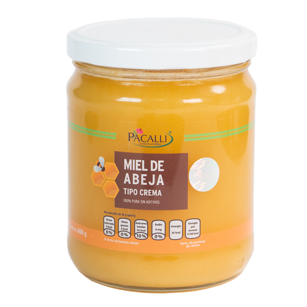 Miel de Abeja Tipo Crema PACALLI · Textura Mantequilla · 600 g