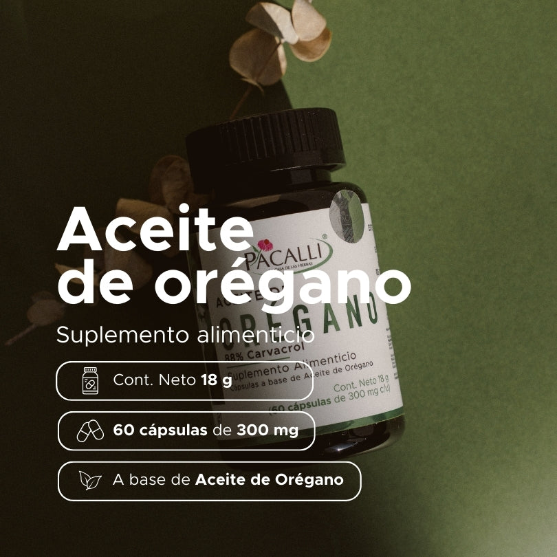 Aceite de orégano (88% carvacrol) · 60 caps