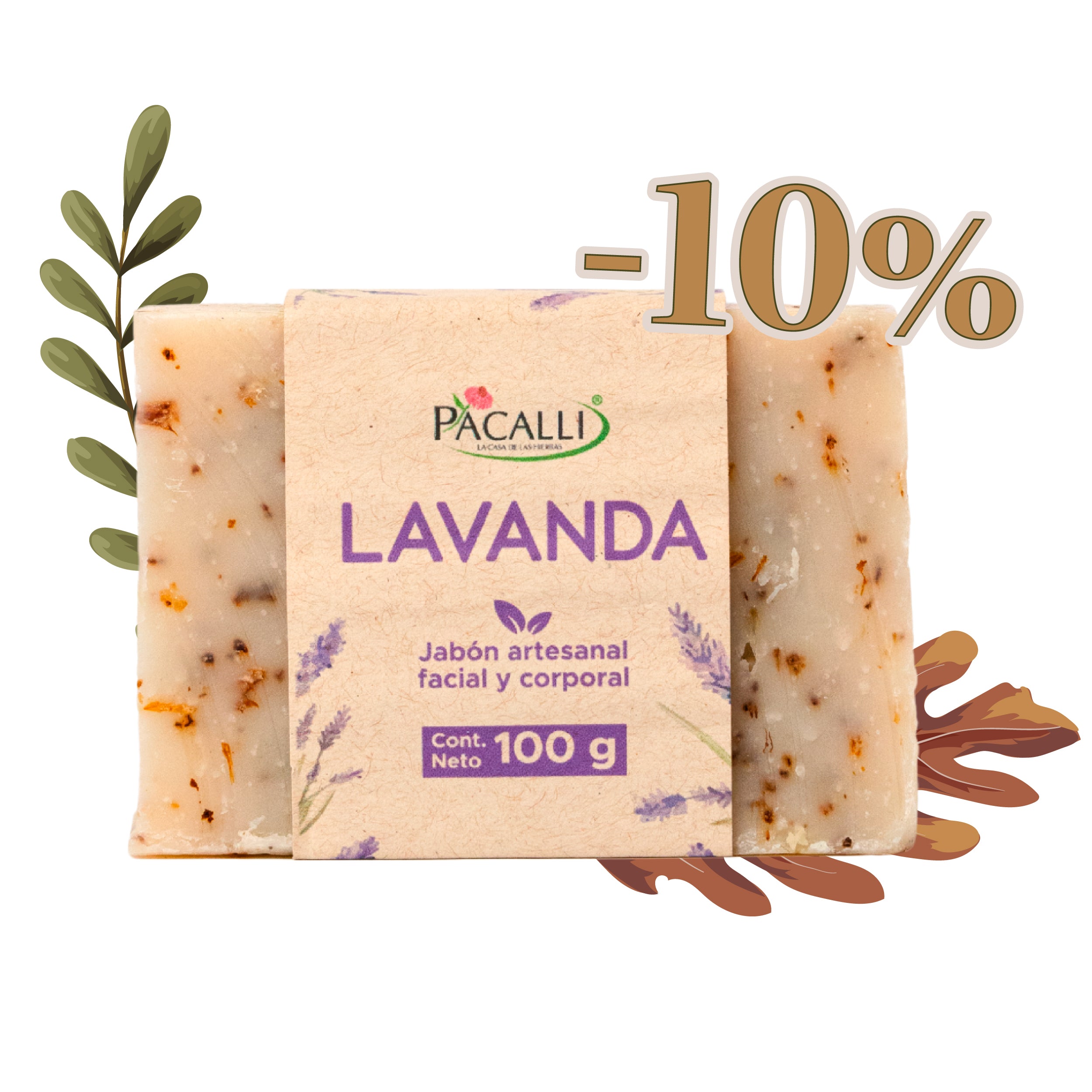 Jabón Artesanal de Lavanda PACALLI · 100 g