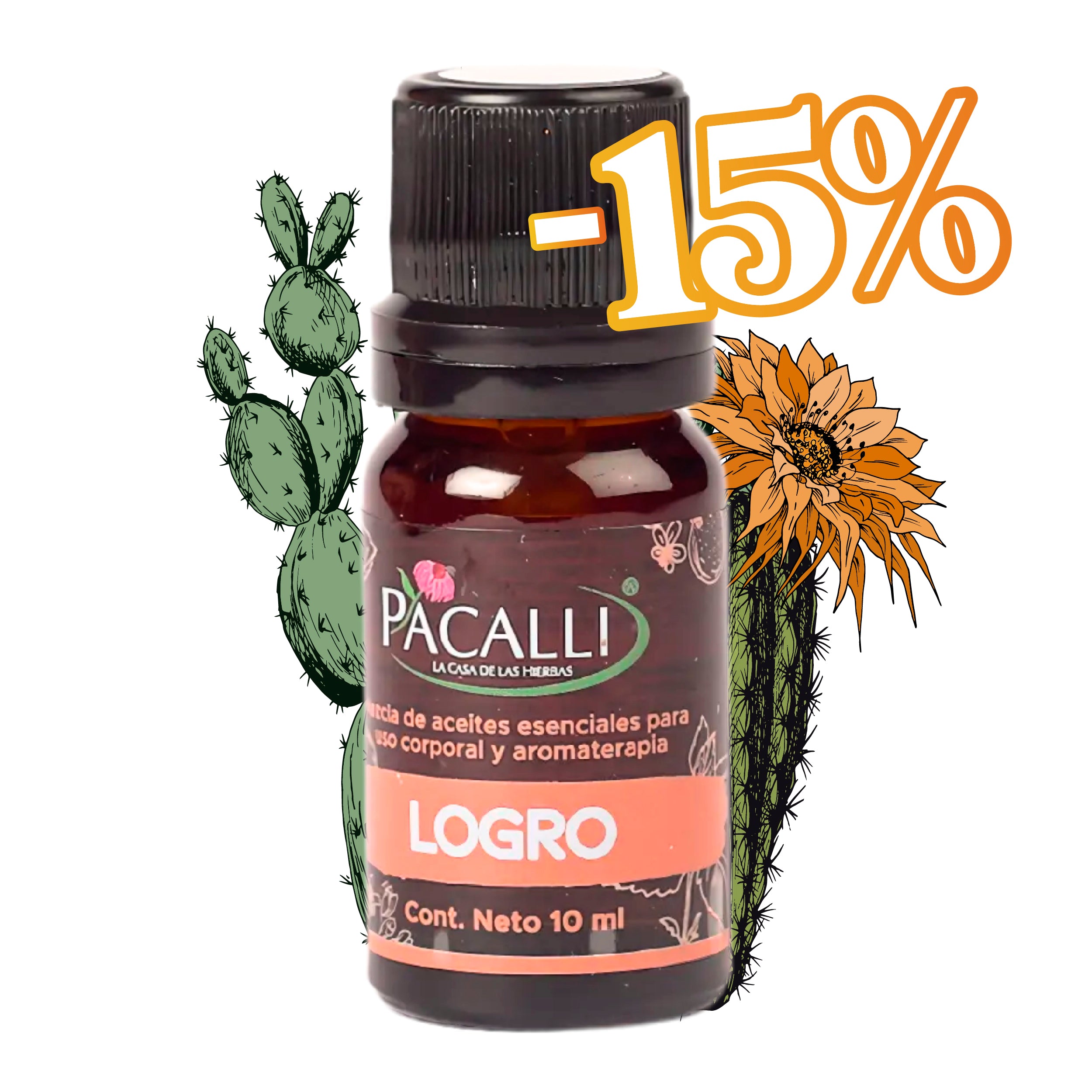 Logro Mezcla Pura PACALLI · Naranja, Bergamota y Hierbabuena · 10 ml