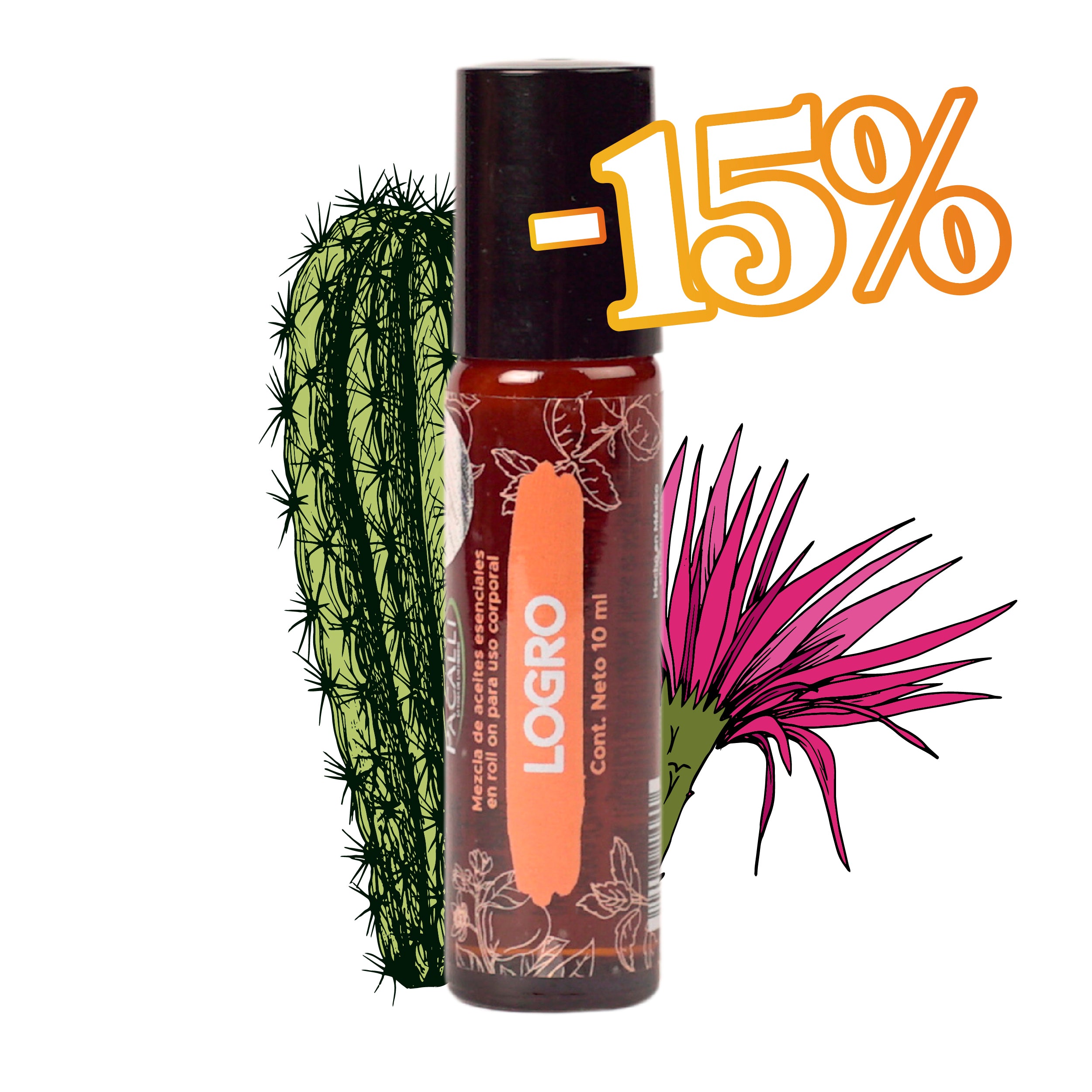 Logro Roll On PACALLI · Naranja, Bergamota y Hierbabuena · 10 ml