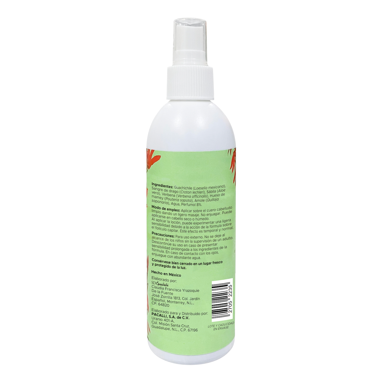 Loción Capilar de Guachichile PACALLI · Con Extractos de Origen Natural · 250 ml