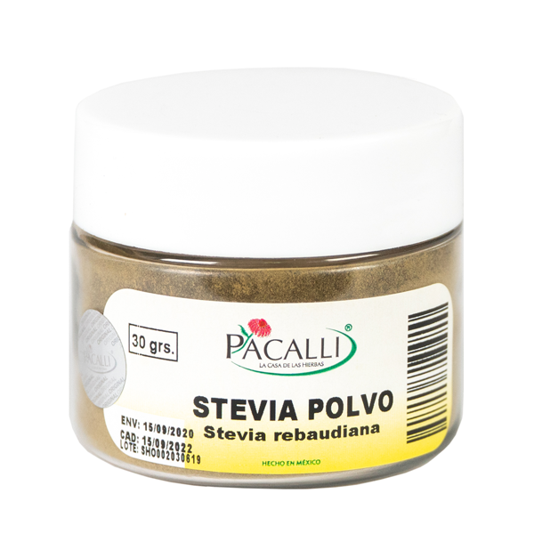 Stevia en Polvo PACALLI · Endulzante Natural de Origen Vegetal · 30 g