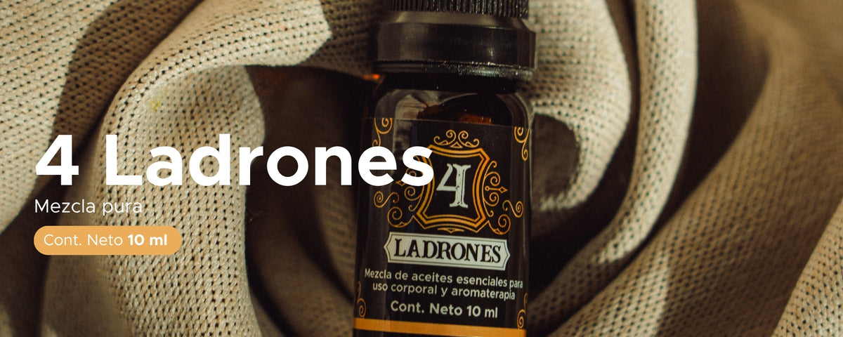 Mezcla Aromática 4 Ladrones (Thieves) PACALLI · Aceites Esenciales 100% Puros · 10 ml