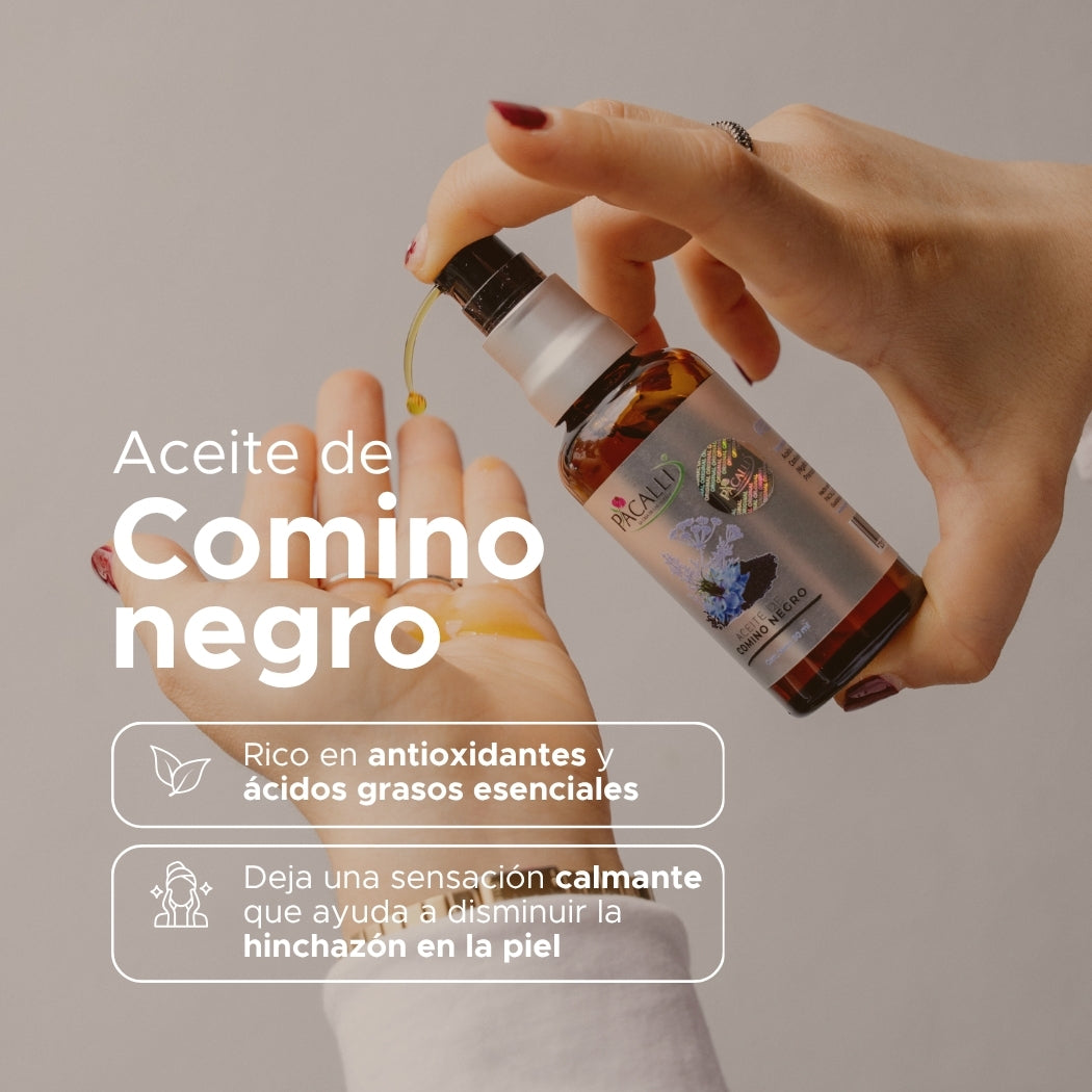 Aceite de Comino Negro PACALLI · Prensado en Frío y Cuidado de Origen Natural · 50 ml