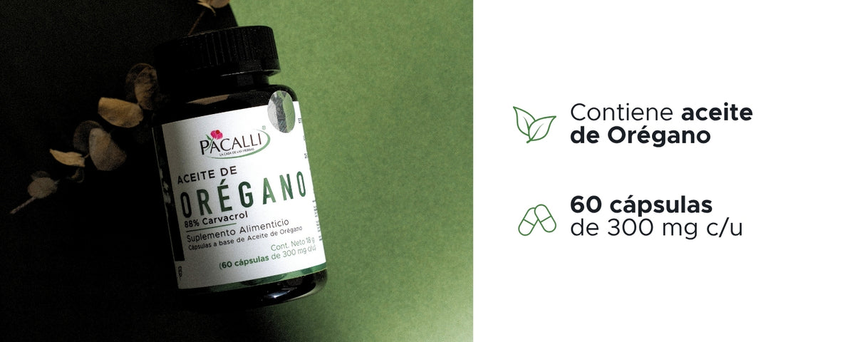 Aceite de orégano (88% carvacrol) · 60 caps