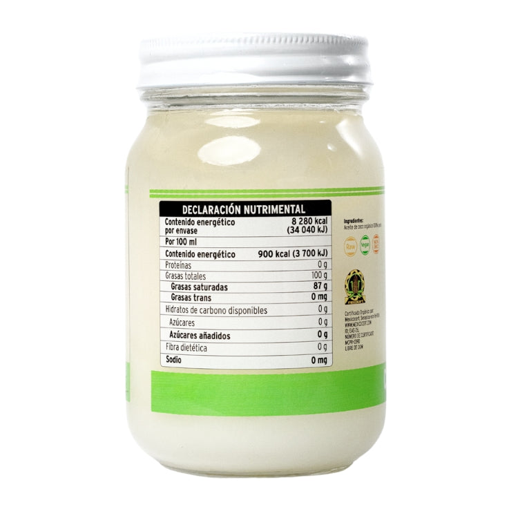Aceite Comestible Puro de Coco Organico PACALLI · Neutro para Cocina y Repostería · 425 ml