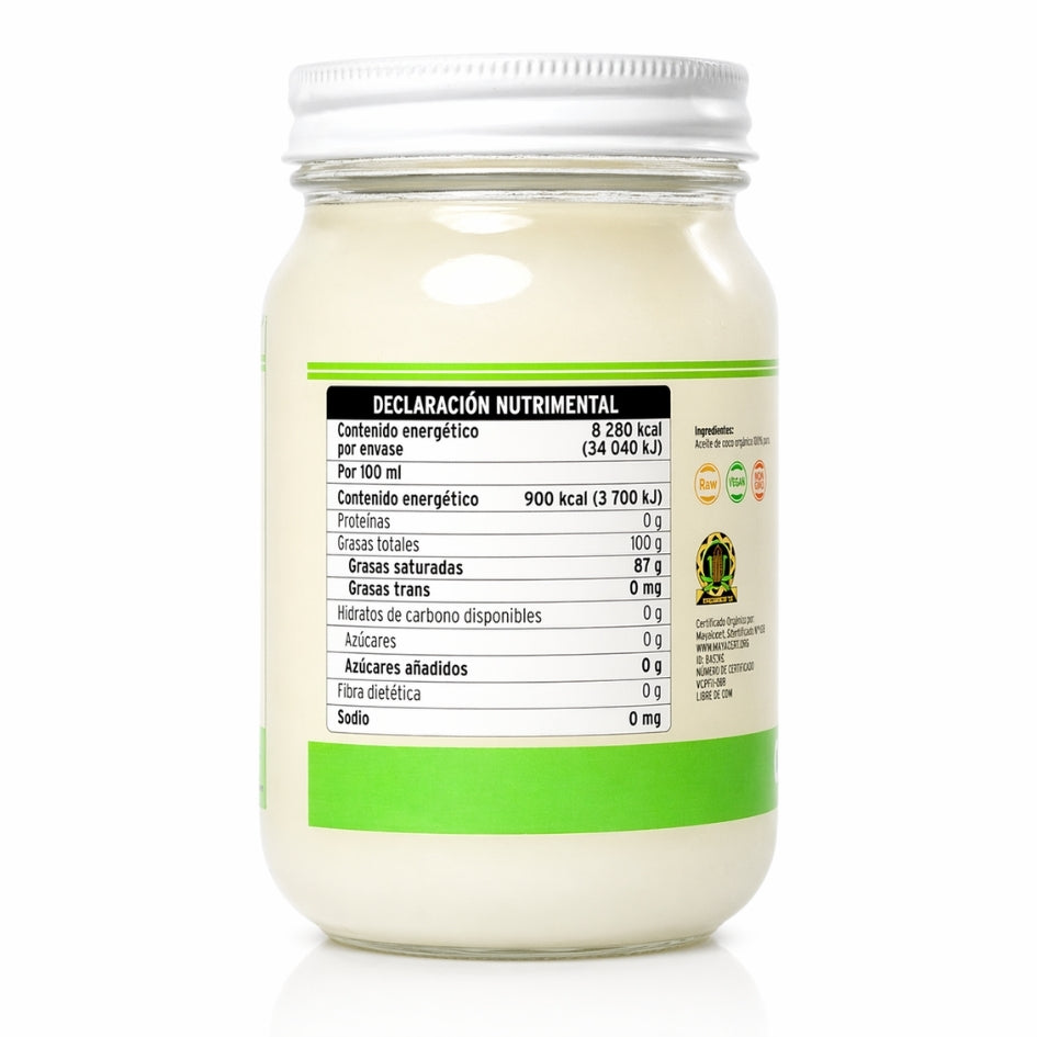 Aceite Comestible Puro de Coco Organico PACALLI · Neutro para Cocina y Repostería · 425 ml