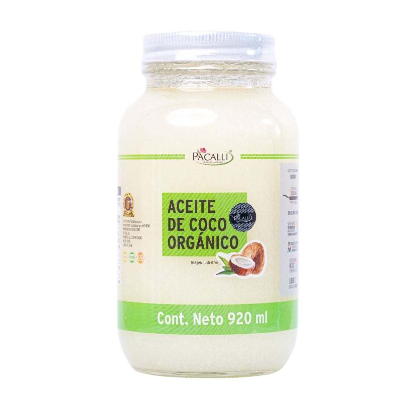 Aceite Comestible Puro de Coco Organico PACALLI · Neutro para Cocina y Repostería · 920 ml