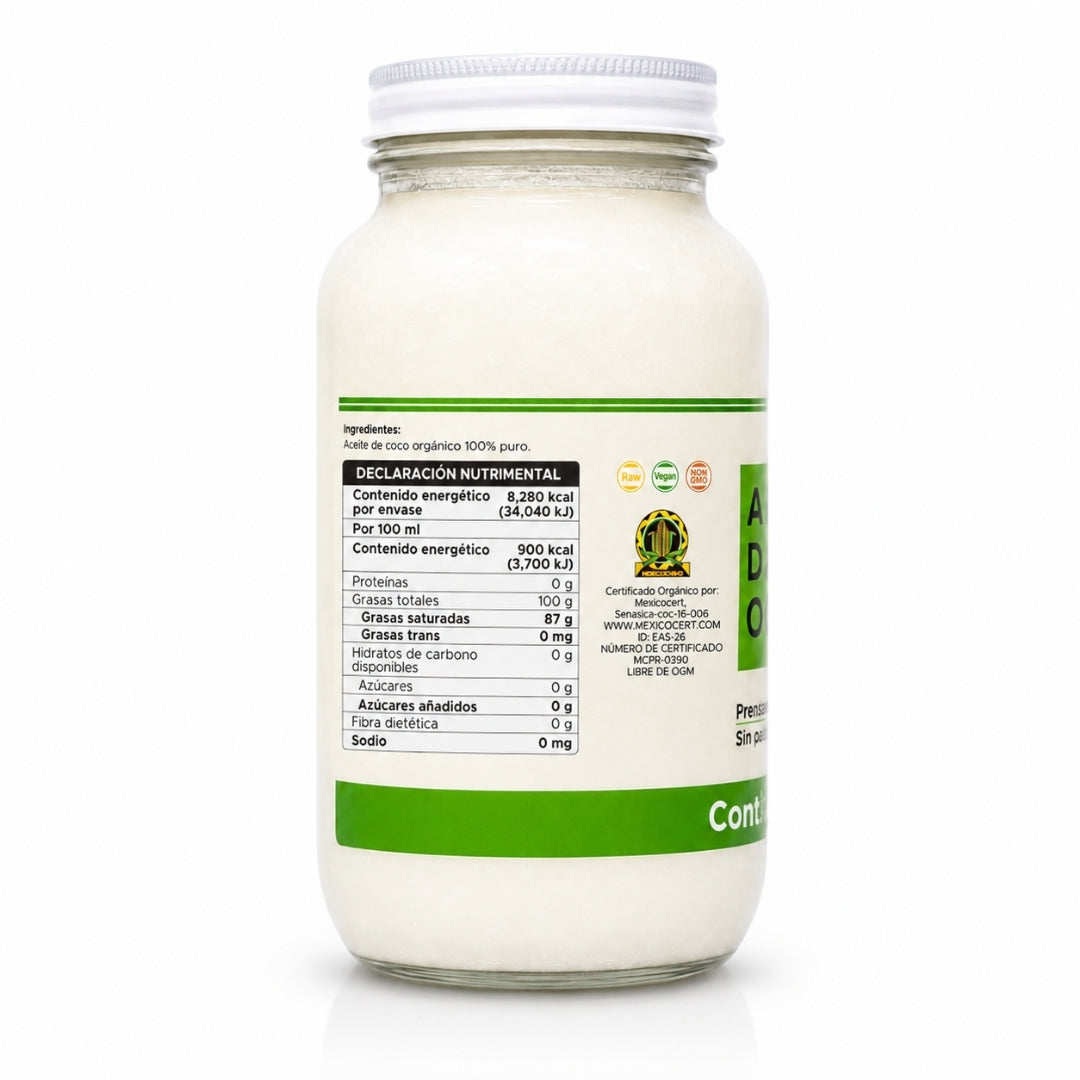 Aceite Comestible Puro de Coco Organico PACALLI · Neutro para Cocina y Repostería · 920 ml