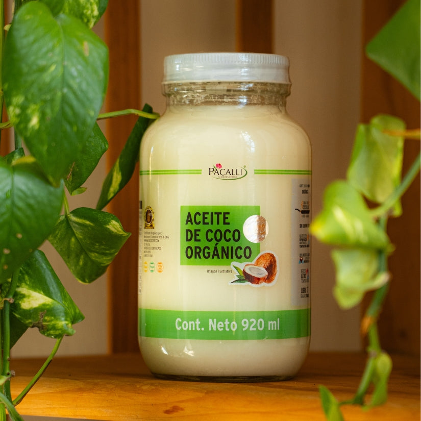 Aceite Comestible Puro de Coco Organico PACALLI · Neutro para Cocina y Repostería · 920 ml