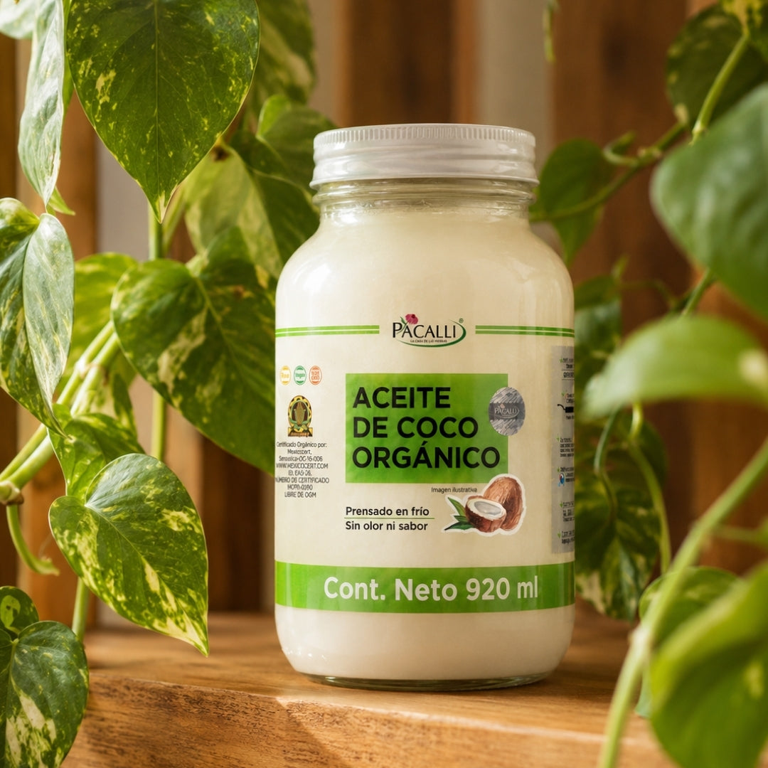 Aceite Comestible Puro de Coco Organico PACALLI · Neutro para Cocina y Repostería · 920 ml