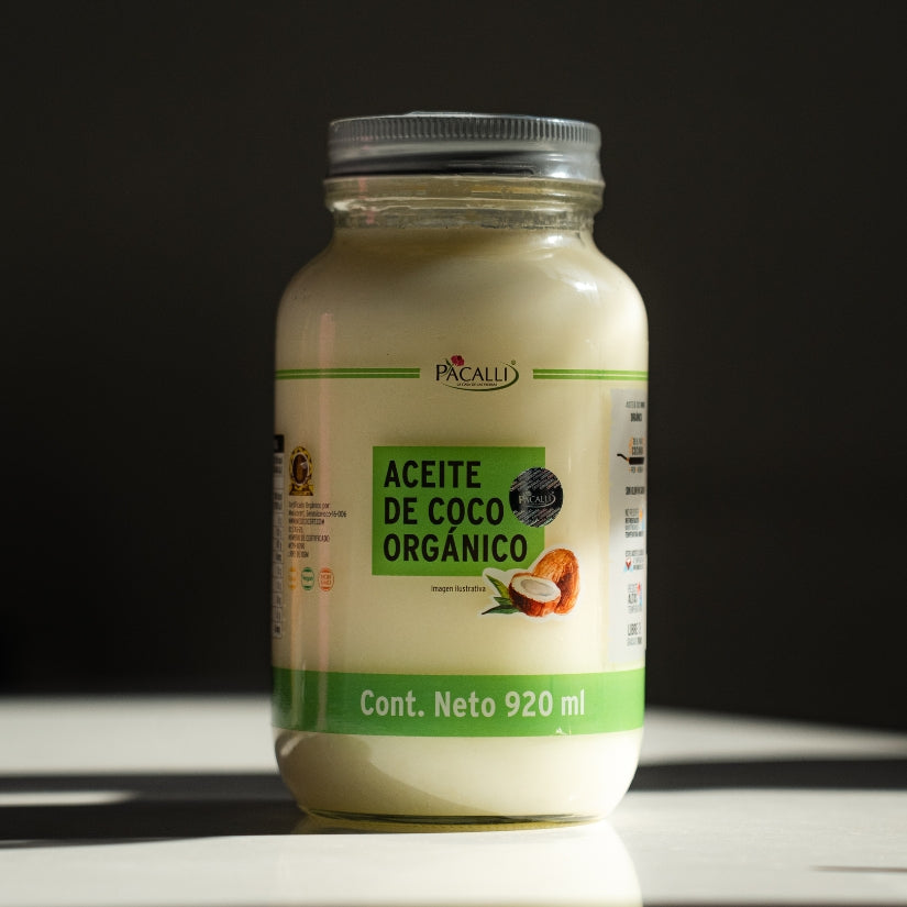 Aceite Comestible Puro de Coco Organico PACALLI · Neutro para Cocina y Repostería · 920 ml