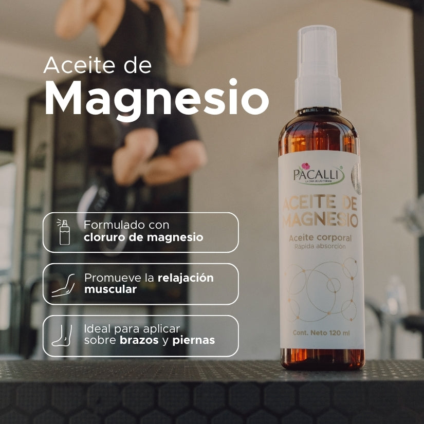 Aceite de Magnesio PACALLI · Cloruro de Magnesio · 120 ml