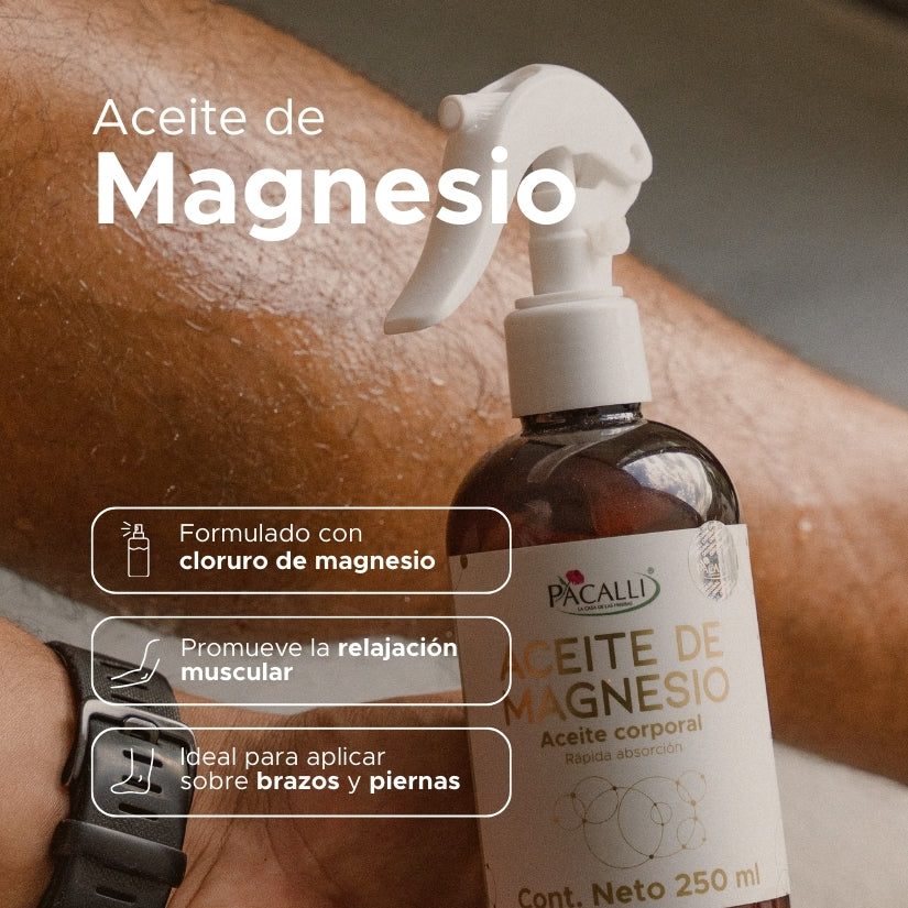 Aceite de Magnesio PACALLI · Cloruro de Magnesio · 250 ml