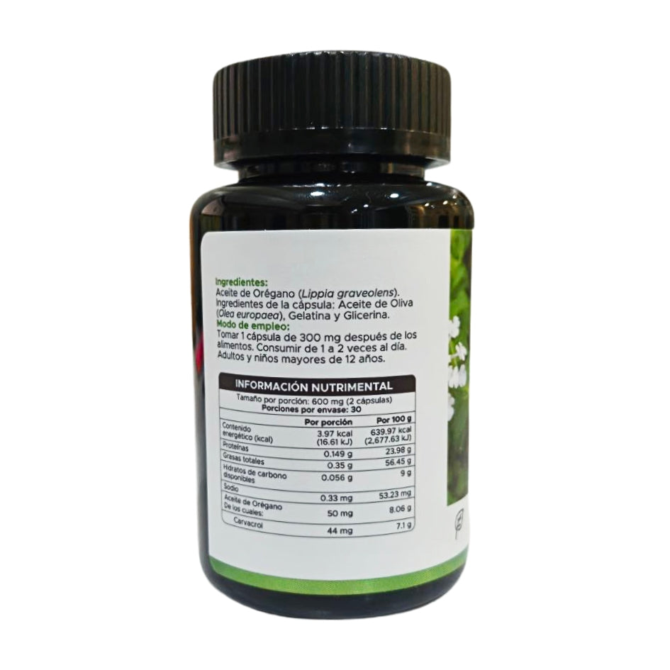 Aceite de orégano (88% carvacrol) · 60 caps