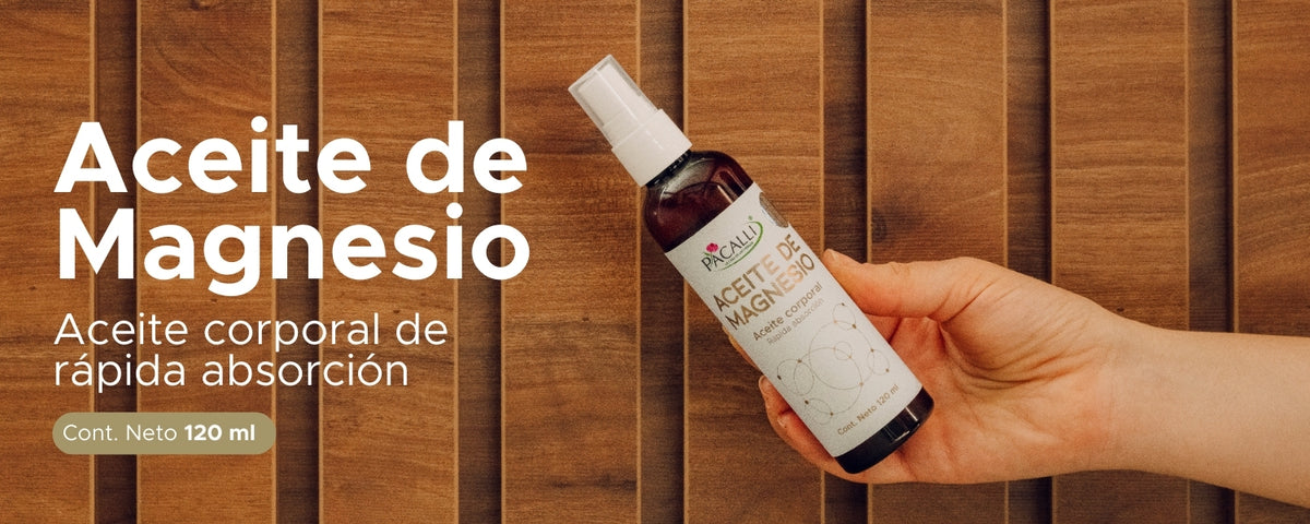 Aceite de Magnesio PACALLI · Cloruro de Magnesio · 120 ml