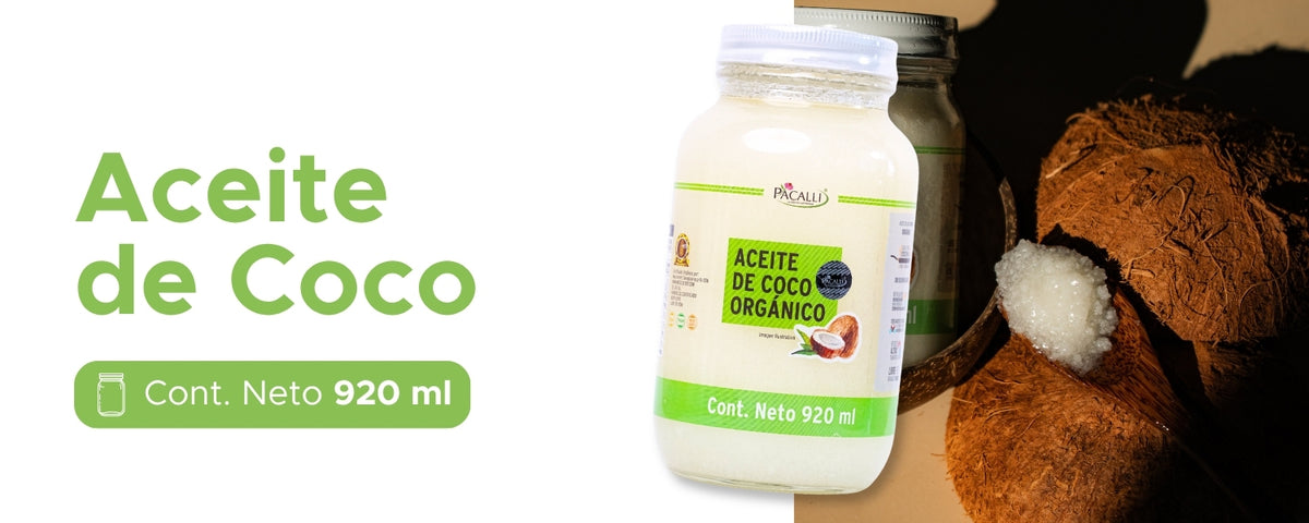 Aceite Comestible Puro de Coco Organico PACALLI · Neutro para Cocina y Repostería · 920 ml