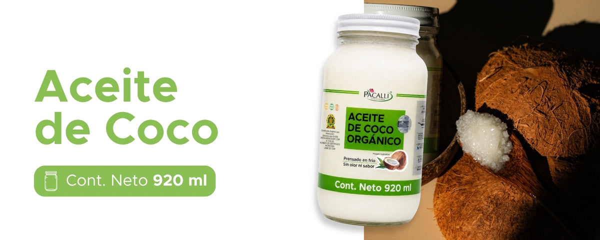 Aceite Comestible Puro de Coco Organico PACALLI · Neutro para Cocina y Repostería · 920 ml