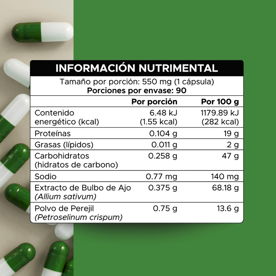 Ajo con perejil · 90 Caps