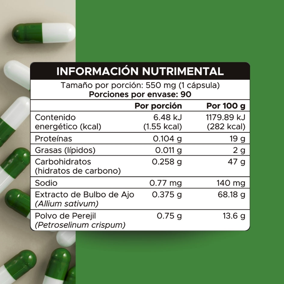 Ajo con perejil · 90 Caps