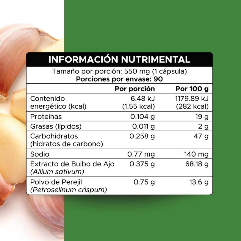Ajo con perejil · 90 Caps